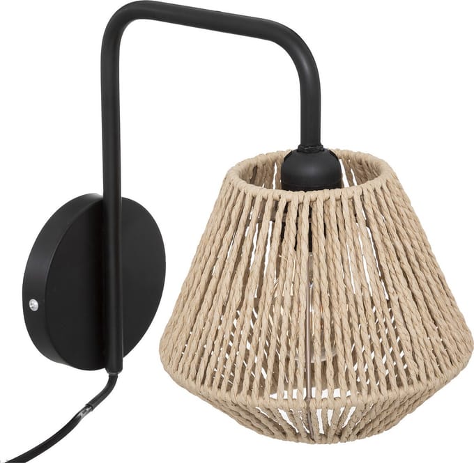 Wandlamp met gevlochten koord JILY