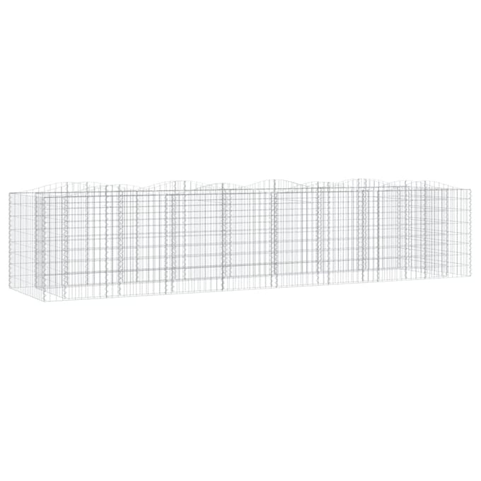 vidaXL - Schanskorf - gewelfd - verhoogd - 400x100x100 - cm - gegalvaniseerd - ijzer
