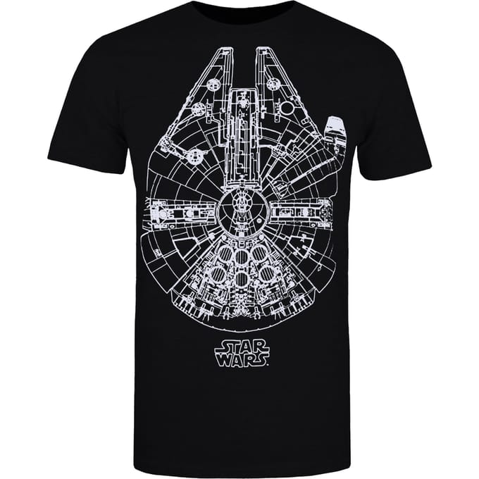 Star Wars Millennium Valk t-shirt heren (Zwart)