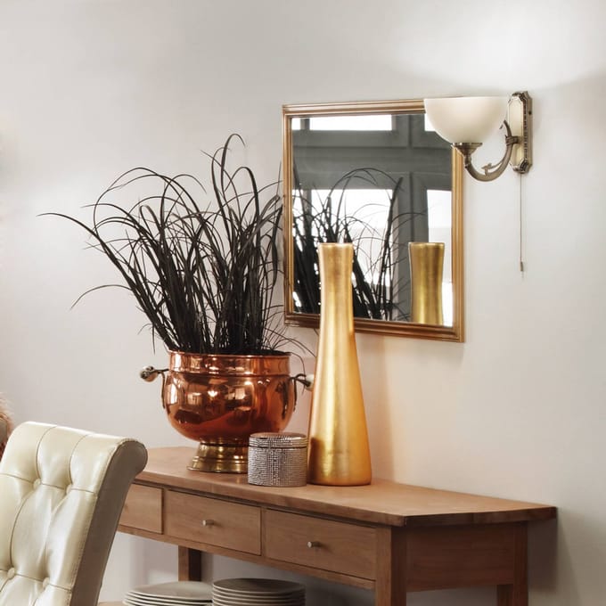 EGLO Savoy - Wandlamp - 1 Lichts - Brons - Wit