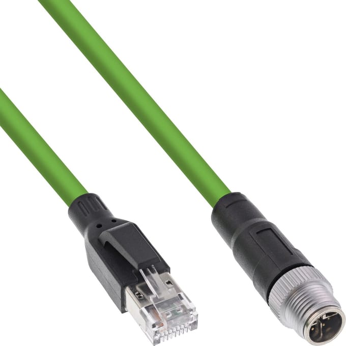M12 8-pins X-gecodeerd (m) - RJ45 (m) industriële netwerkkabel | CAT6a | PUR | 2 meter