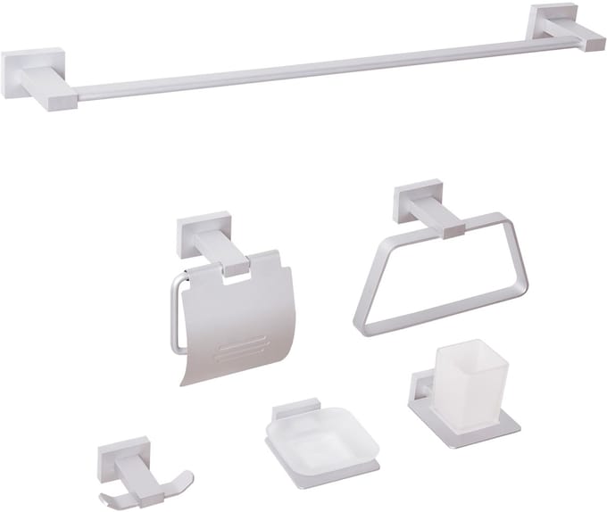 RIOHACHA - 6-delige badkamer hardware set - Zilver - Aluminium