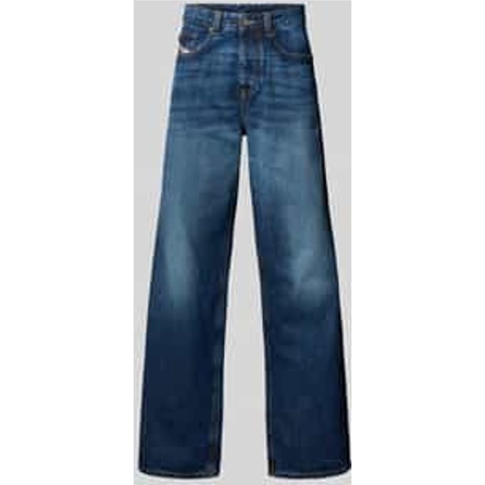 Low waist baggy jeans met labelpatch