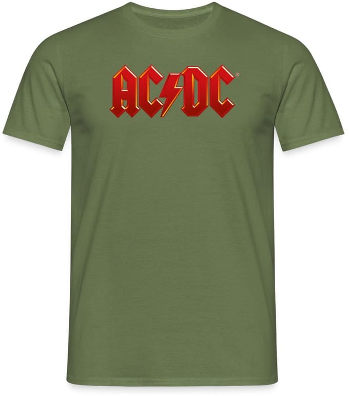 AC/DC Klassiek Logo Met Bliksemschicht T-Shirt Heren