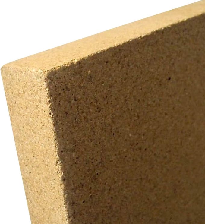 Vermiculiet plaat voor kachels - Vuurvast, 30 mm dik, 400 x 300 mm