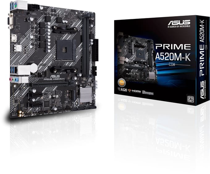 ASUS Prime A520M-K - Moederbord - Socket AM4 - Micro-ATX - AMD A520 chipset