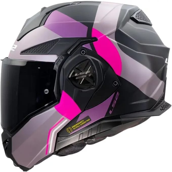 LS2 FF901 Advant X Ultra Grijs Paars 06 Systeemhelm - Maat XL - Helm