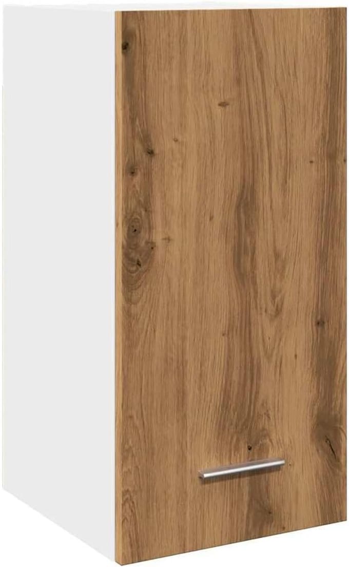 Wandkast met gesneden houtdecoratie 30x31x60 cm Eikenkleurig
