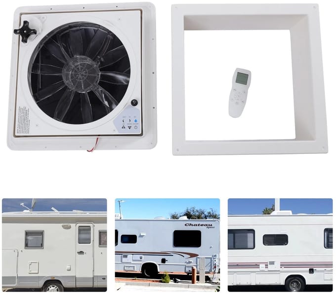 Dakventilator - Dakventilator Camper - 36 cm - Omkeerbare Afzuigventilator - Ventilatie - RV - Camper - Met Afstandsbediening