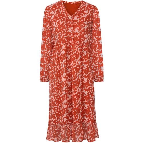 ESMARA Dames midi-jurk (Print/oranje, 34)