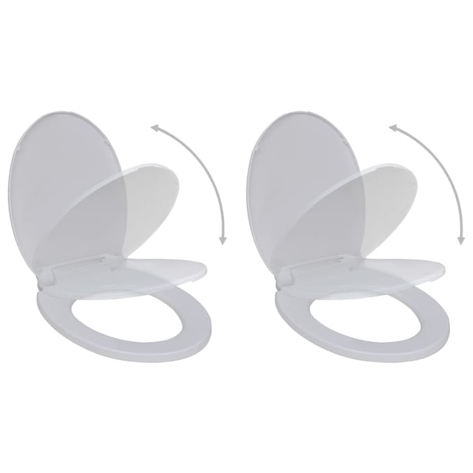 vidaXL - Toiletbrillen - met - soft-close - deksels - 2 - st - kunststof - wit