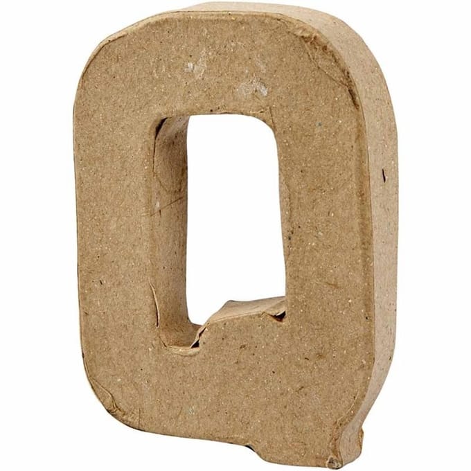 Letter, Q, H: 10 cm, B: 7,8 cm, dikte 1,7 cm, 1 stuk