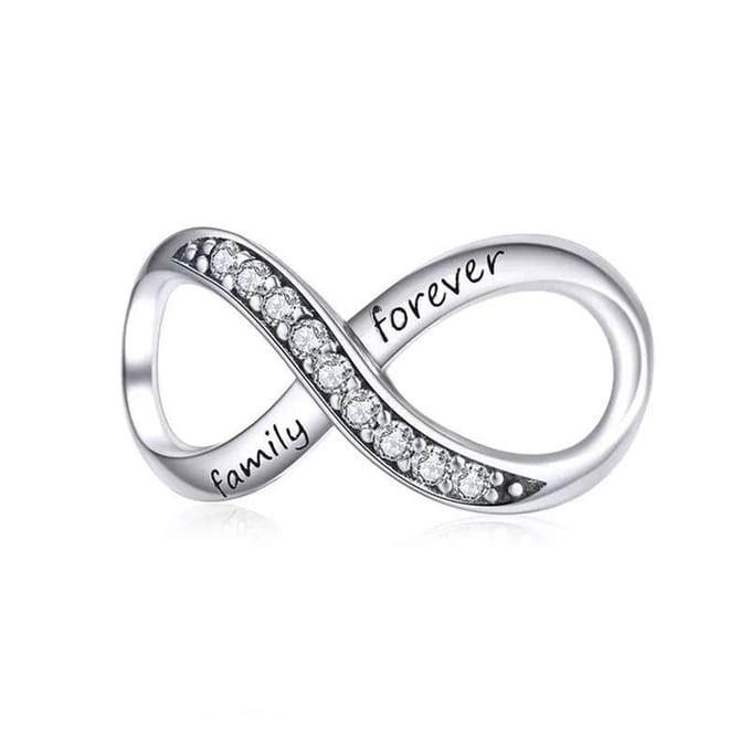 Infinity Bedel - Voor Bedelarmband - Sterling Zilver - RomyStones - Kerst Cadeau