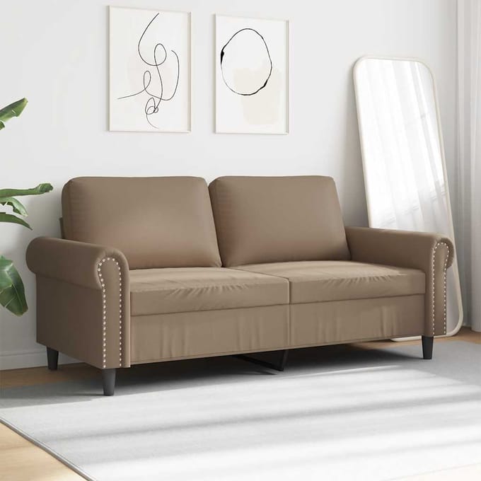 vidaXL - Tweezitsbank - 140 - cm - kunstleer - cappuccinokleurig