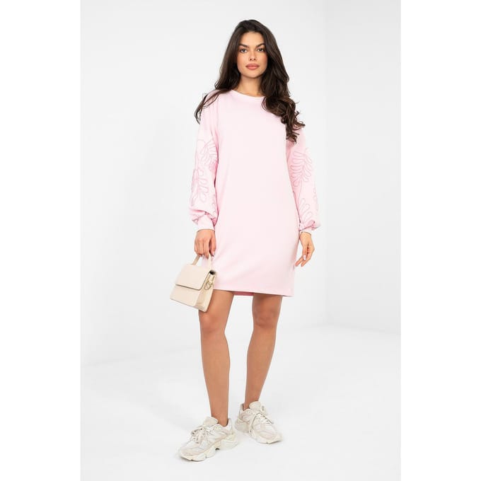 Elara Sleeve Dress - Lichtroze / S/M