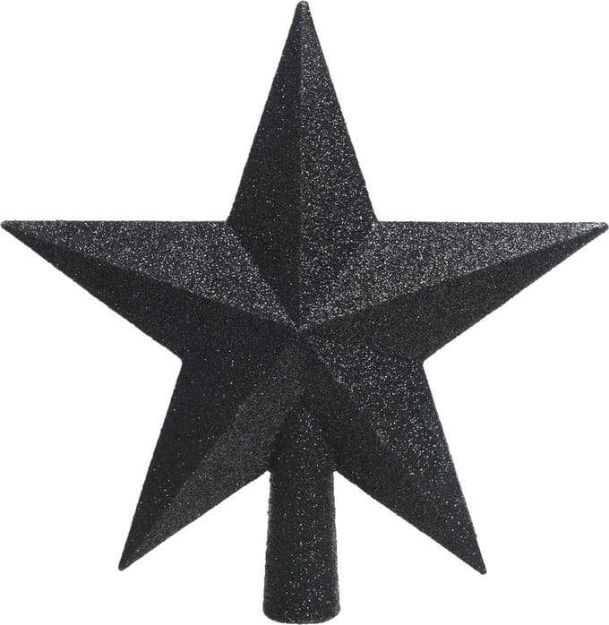 Decoris - Piek - Plastic Ster - Glitter - l4 en h19 cm - Zwart