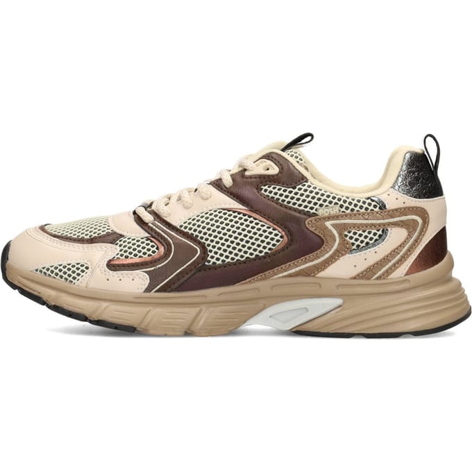 POSH by Poelman LOLA Dames Sneakers - Bordeaux Met Bruine Combinatie