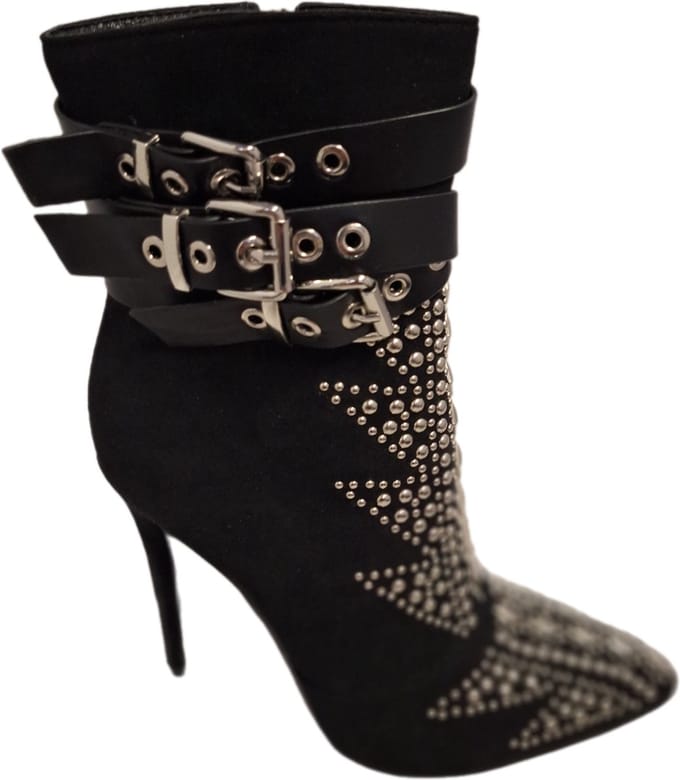 RUON- EROTISCH ENKELLAARSJE-FAKE SUEDE-STUDS -BLACK-38