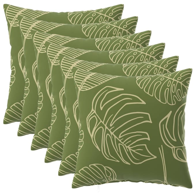 vidaXL - Kussensloop - 6 - pcs - HEERLEN - Blad - Design - 30 - x - 30 - cm - Polyester