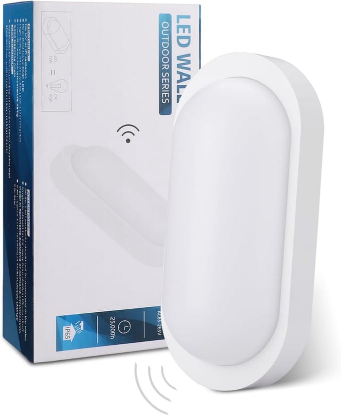 LED Wandlamp met Bewegingsmelder en Schemersensor voor Binnen en Buiten, IP44, 4000K, 160°