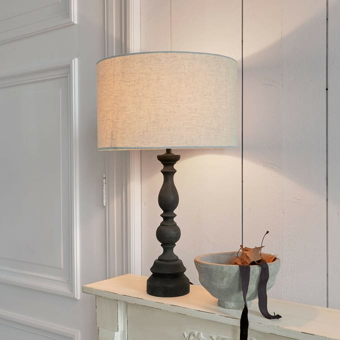 LOBERON Tafellamp Freydaal antikschwarz/beige