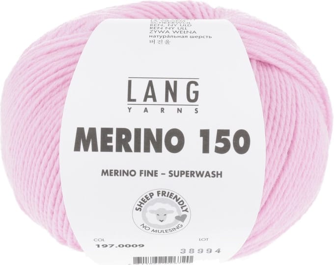 Lang Yarns Merino 150 - 09 roze - Merinowol Garen