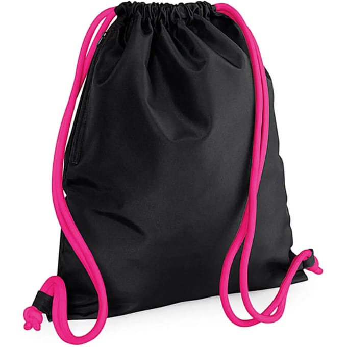 Icon Gymsac Sporttas BagBase - 11 Liter Black/Fuchsia