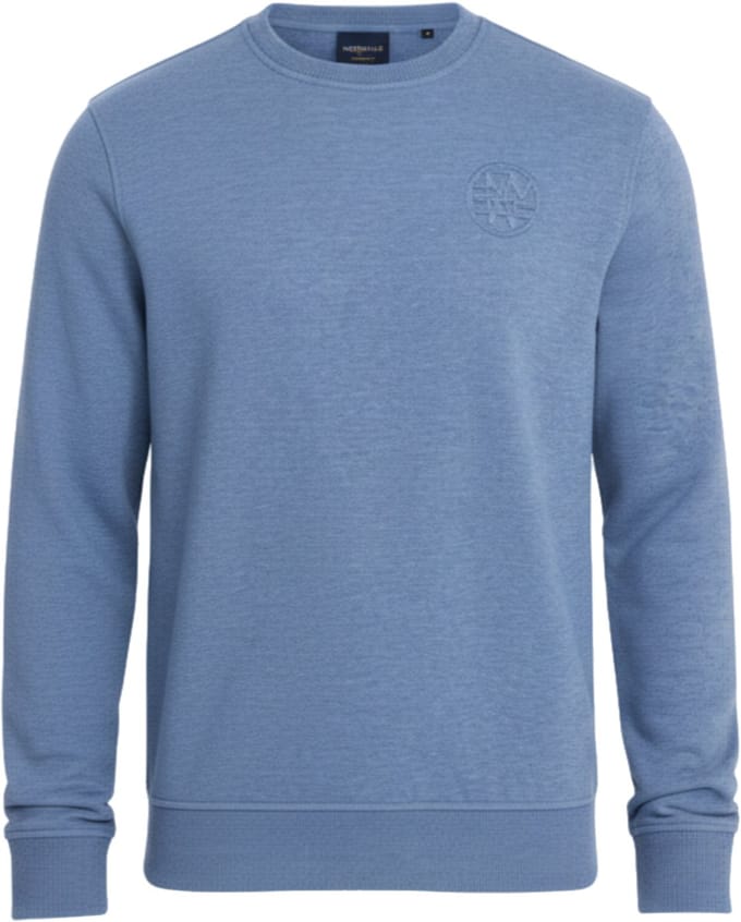 OMBRE Sweater - Regular Fit - Katoen - Lange Mouw Denimblauw S