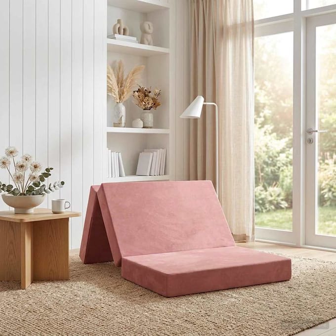 vidaXL - Vouwbare - Sofa - Bed - 100 - x - 67 - x - 45 - cm - Roze