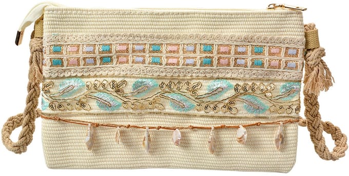 Clayre & Eef Handtas 30x18 cm Wit Synthetisch