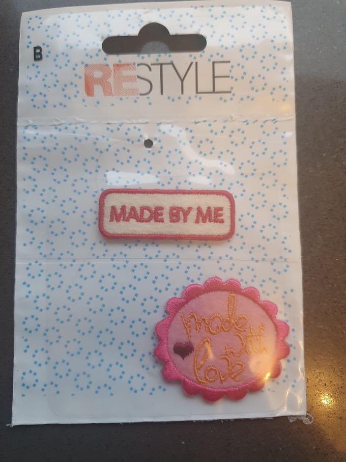 Restyle strijkapplicatie ´made by me & made with love' 1 set