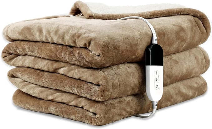 Elektrische warmtedeken 200 x 150 cm met 6 warmtestanden en timer