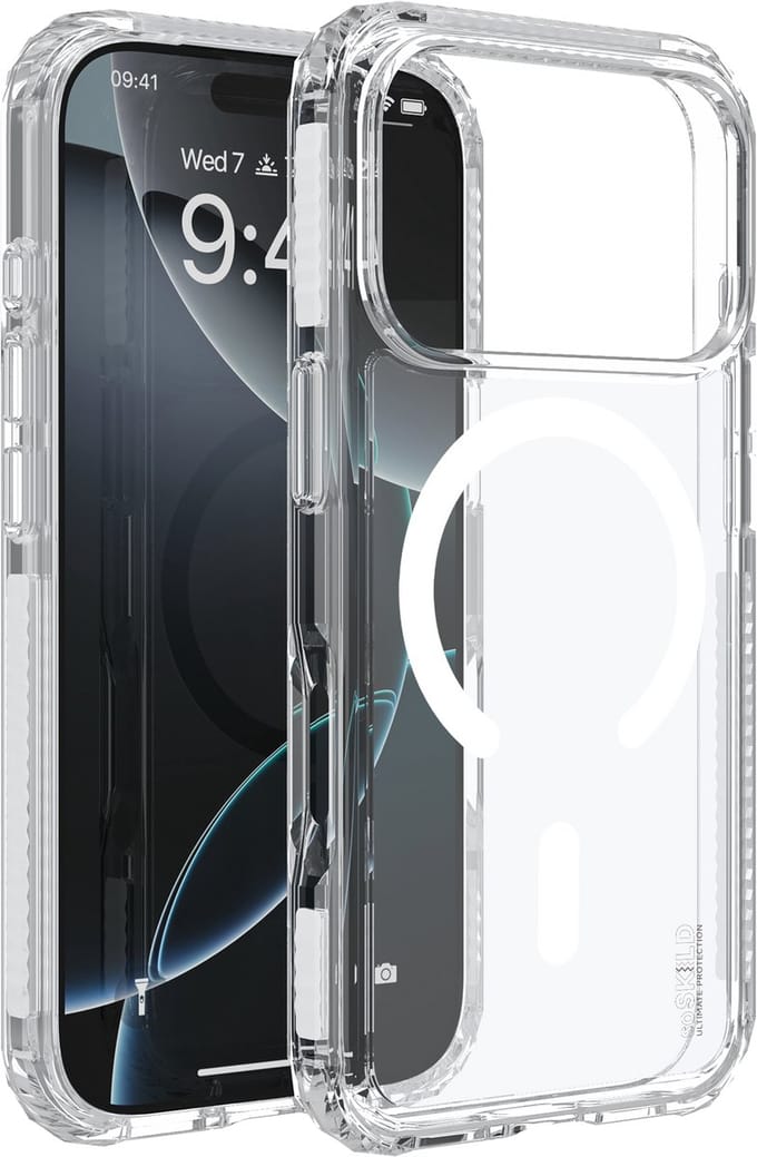 SoSkild iPhone 17 Pro Defend heavy impact case met magnetische ring transparant