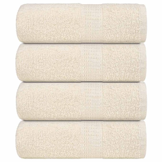 vidaXL - Washandjes - FROGN - 4 - st - 30x30 - cm - 360 - g/m² - crème