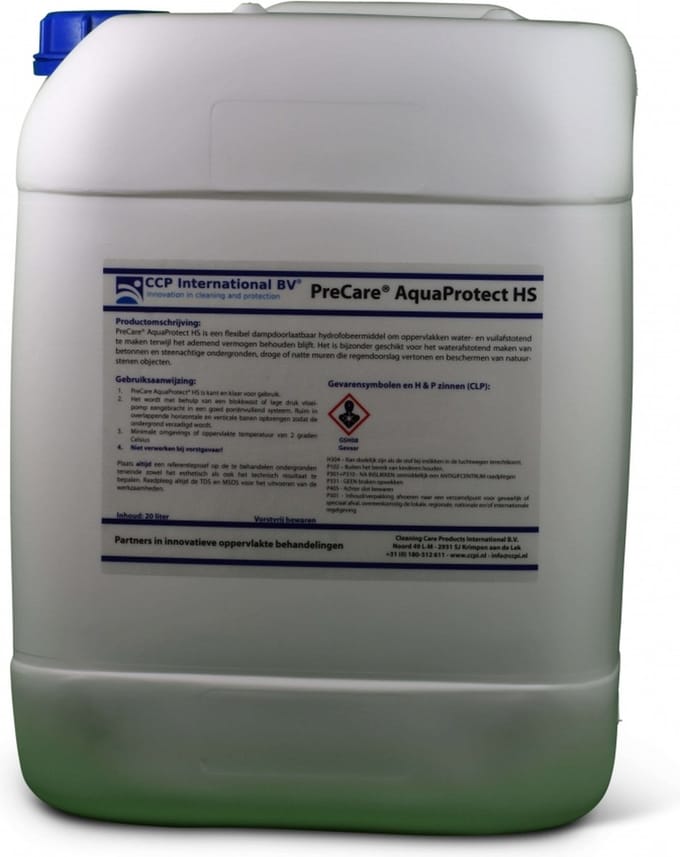 PreCare® AquaProtect HS - Hydrofobeermiddel - Waterafstotend - 20 liter