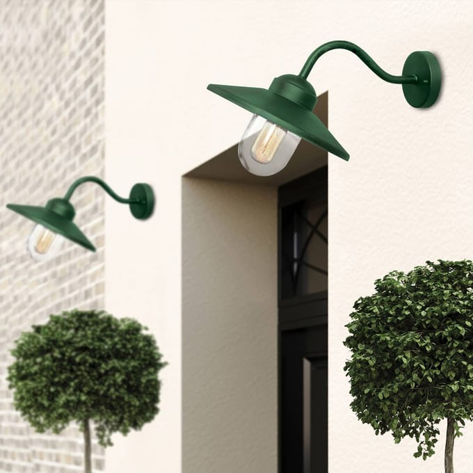 Elstead Lighting LED Wand Buitenlamp Klampenborg | 1X E27 Max 60W | IP44 | Dimbaar | Fir Green