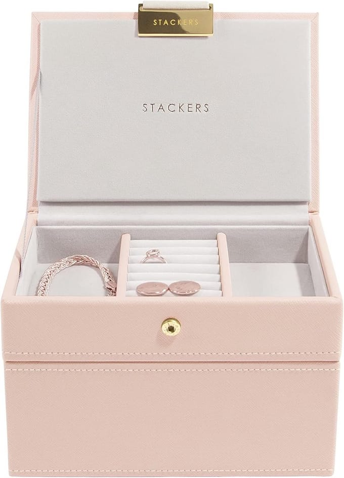 Mini Sieradenbox Set van 2 - Blush Roze en Champagne Goud
