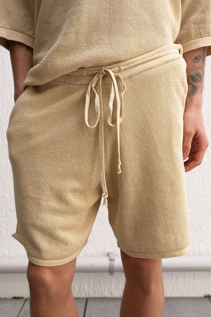 Gelaagde Gebreide Sweatshorts met Midden Taille