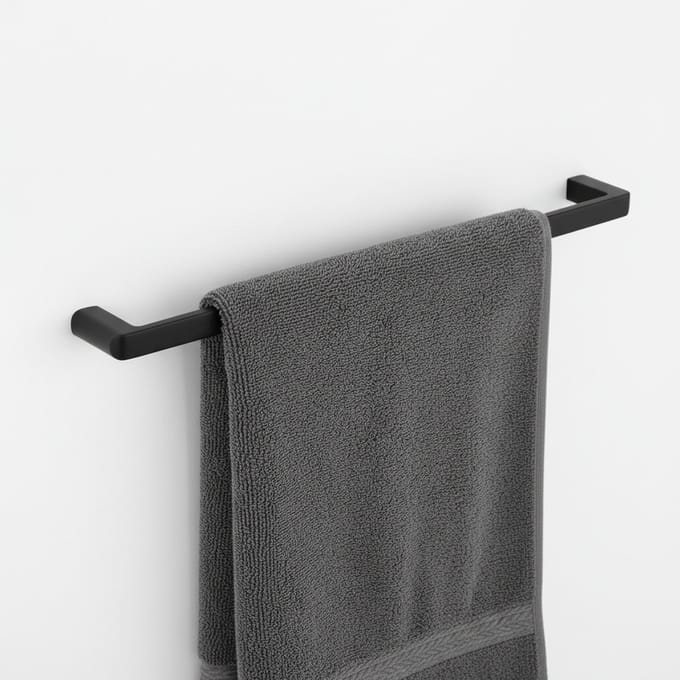LINEA Handdoekhouder enkel | zwart 595X70X20 | KAYvit