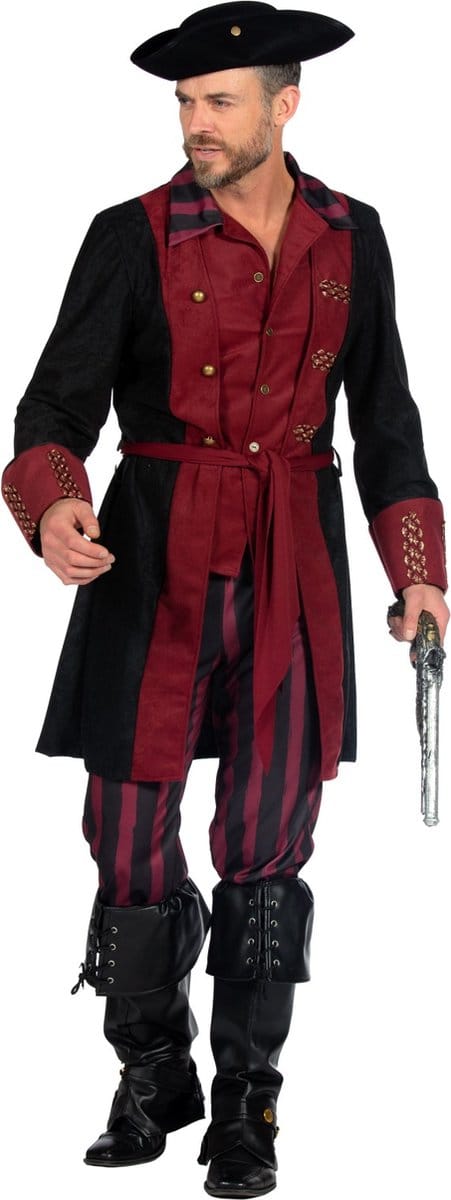 Piraat Kostuum Heren Burgundy Premium - Maat M