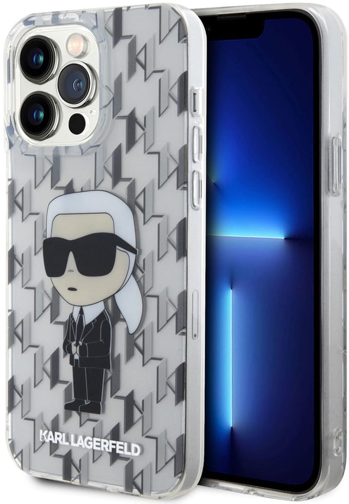Karl Lagerfeld Back Cover - Apple iPhone 15 Pro Max - Transparant - Schokabsorberende TPU - Monogramprint