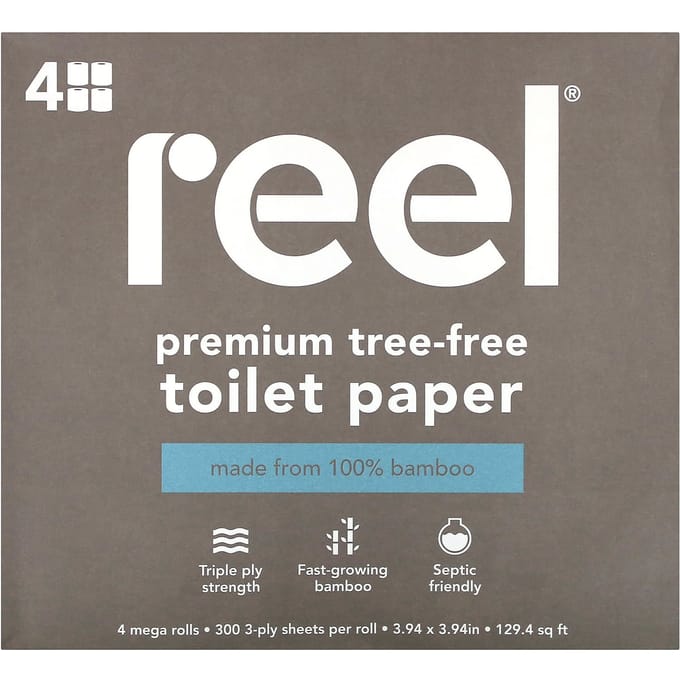 Premium Natuurlijk Hout Toiletpapier, 4 Mega Roll gray