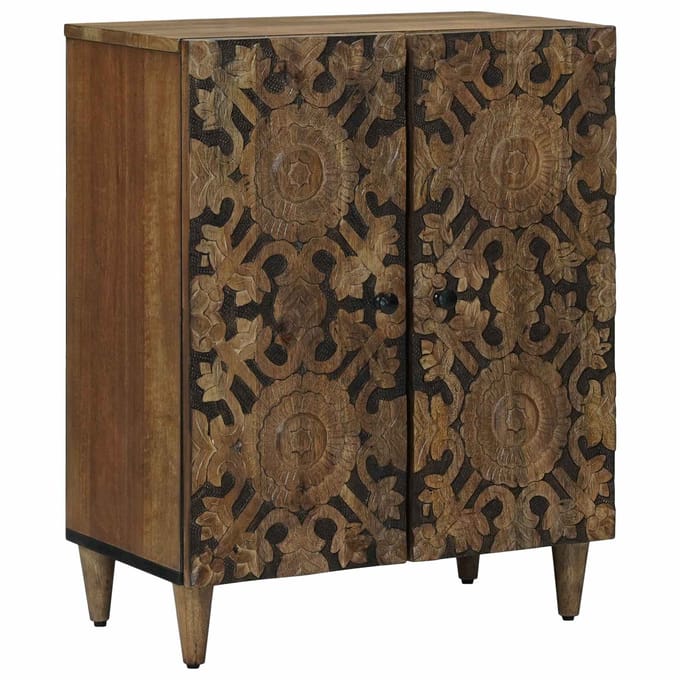 vidaXL Opslag Dressoir 60 x 33,5 x 75 cm Massief Mango Hout Bruin