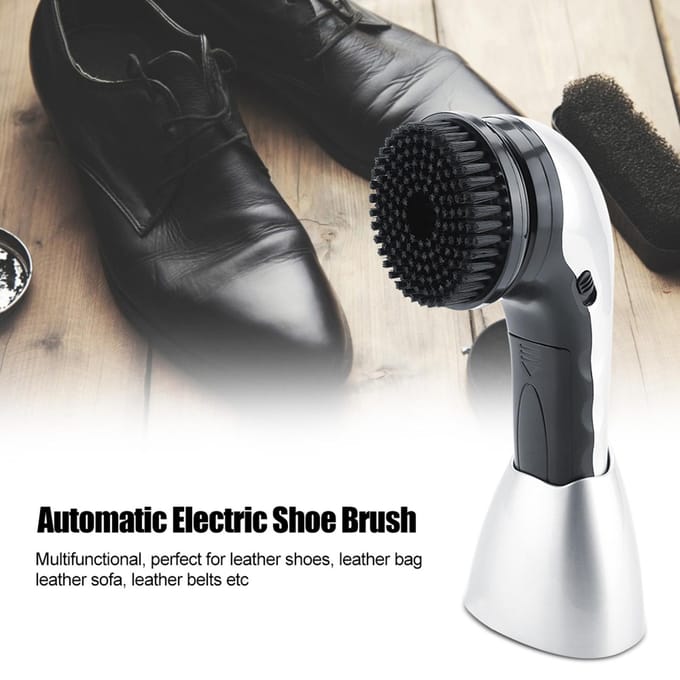 Automatische Elektrische Schoenenborstel Handheld Glanspoetsmachine Batterij of Stekker Aangedreven black