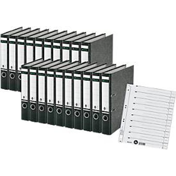 LEITZ® map 1080, A4, 52 mm, karton, wolkenmarmer, 20 stuks + 1 x LEITZ® verdelers