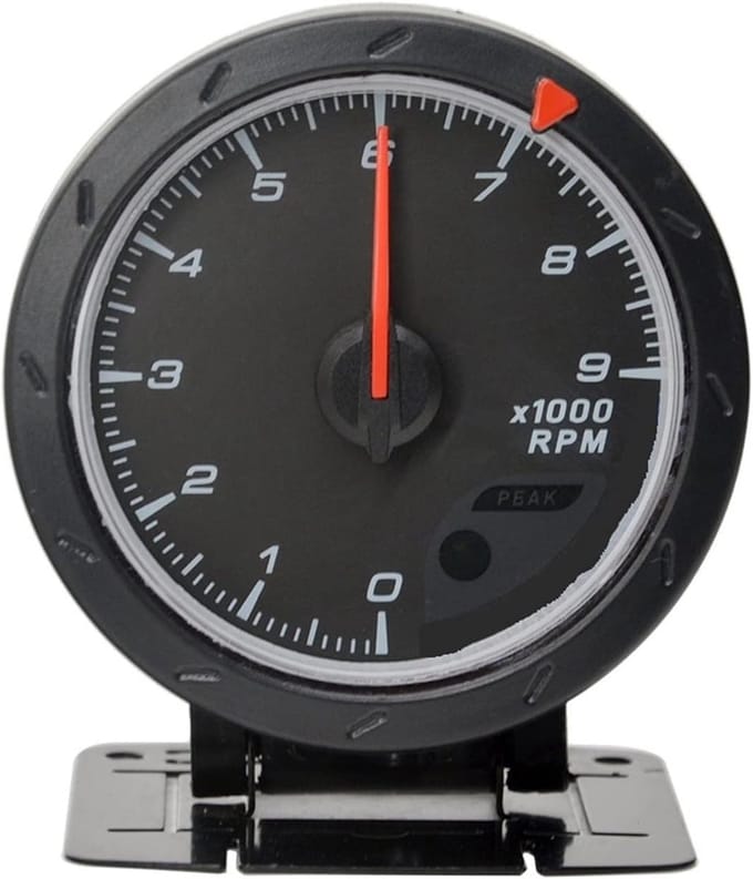 Auto Toerenteller - Motor Meter - Motorprestaties Meten - Stappenmotor Beweging - 60mm Diameter - Zwart