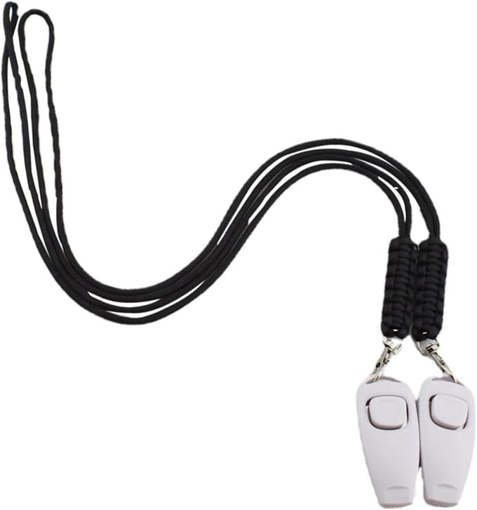 Honden Clicker - Hondenfluitje Training - Huisdier Training - Verhoogde Knop - 7.5 cm - Zwart
