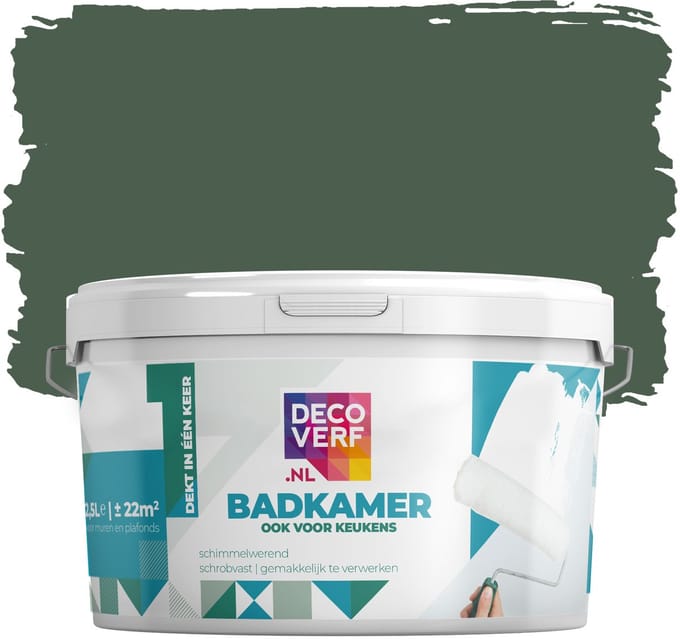 Decoverf badkamer verf bosgroen, 2.5L