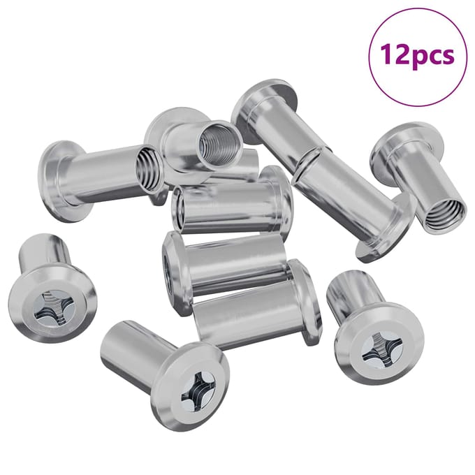 vidaXL Slotmoer 12 pcs Nikkel M6 x 25 mm Staal