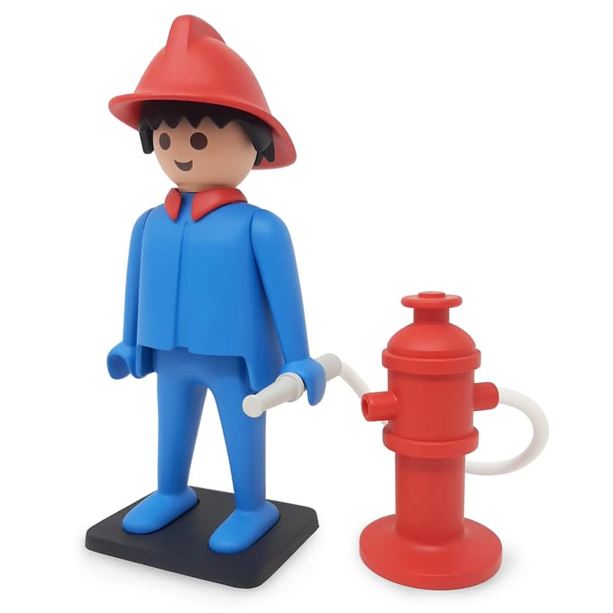 Vintage brandweerman beeldje Plastoy Playmobil